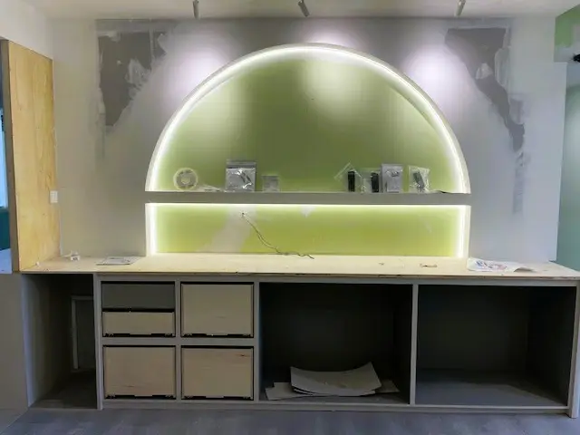 Our Services 5 Dome Shaped Partition with LED lights glowing internally